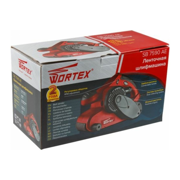 Шлифмашина ленточная  WORTEX SB 7590 AE в кор. 950 Вт, лента 76х533 мм, арт.SB7590AE01321