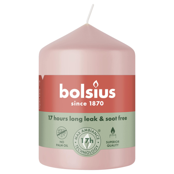 Свеча столбик Bolsius 8х5,8 см Misty Pink