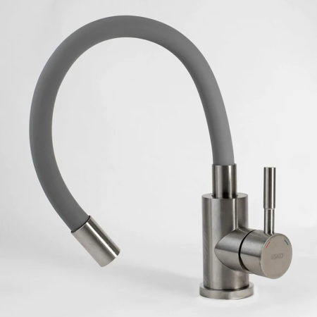 Смеситель д/к  ESKO "Snake" гибкий излив серый, нерж., арт. K44 G