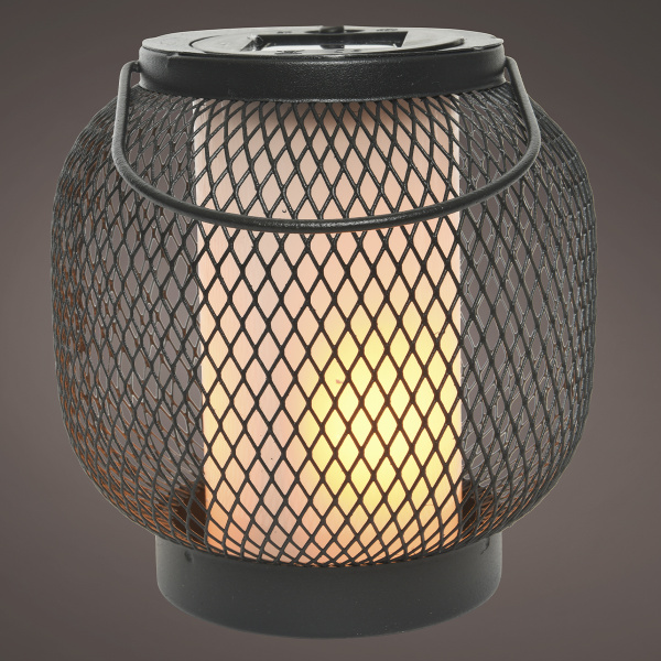 Фонарь садовый на солн.батарее, теплый белый свет, эффект пламени d-14,5 h-15 см. 898131 Kmg