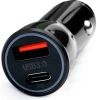Автомобильный адаптер ERGOLUX ELX-CA01-C02 (1USB+1Type C, 12В, 5V/3А, LED, Черный, Коробка) 15106