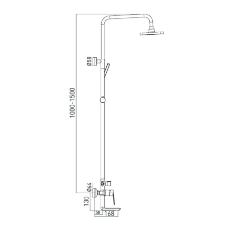 Душевая система со смесителем GROSS AQUA  Dyno GA9009SMD07C