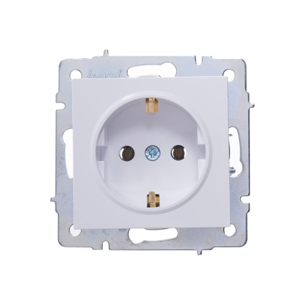 Розетка VESNA 742-0288-122B с/з бакалит белая (механизм)