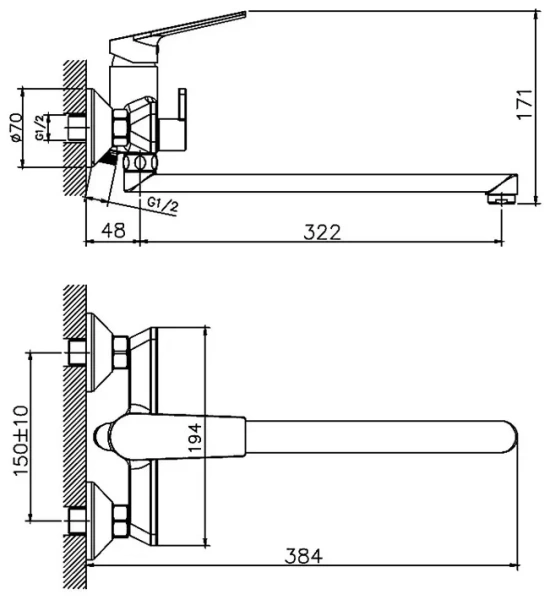 Смеситель в/д HAIBA HB22533-3 графит