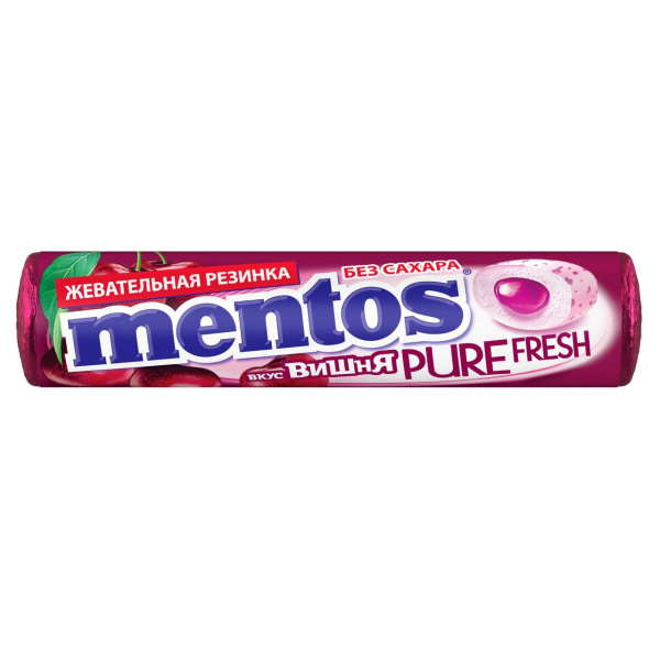 Mentos жевательная резинка Pure Fresh Fruit Roll Cherry 15,5г