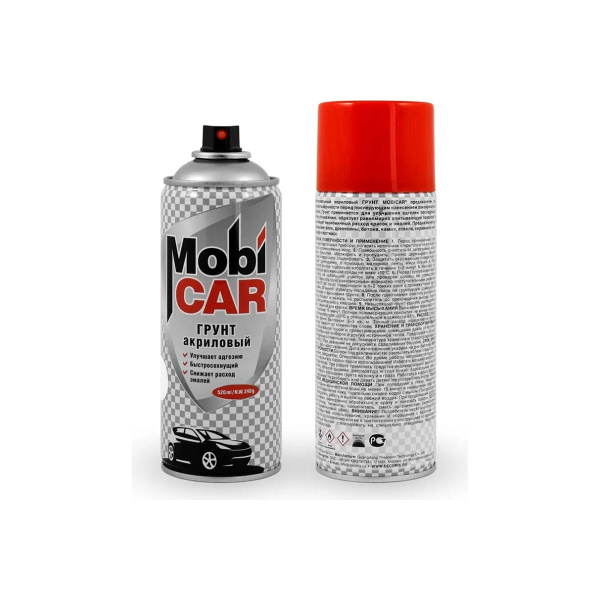 Аэрозольный грунт акриловый MobiCAR, 520 мл, белый