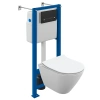 Комплект Cersanit CITY SMART CO DPL EO slim инсталляция VECTOR кнопка ESTETICA пластик черный матовы