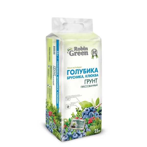 Грунт для Голубики Брусники Клюквы Robin Green прессованный 25 л