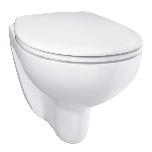 Унитаз подвесной безободковый Grohe 39351000 bau ceramic в комплекте с сиденьем, микролифт