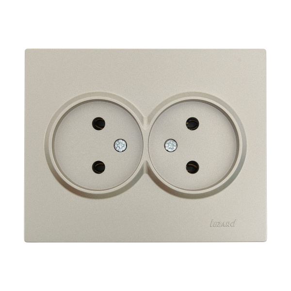 Розетка VESNA 742-3700-128B двойная б/з бакалит титан