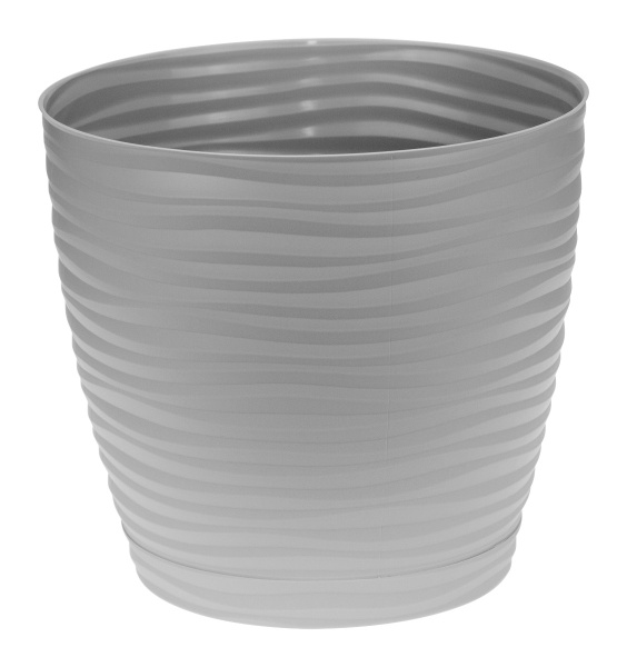 Кашпо IDEA ДЮНА D220мм 5,5л с поддоном Серый М 3070