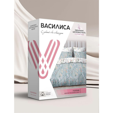 Комплект постельного белья Василиса Евро нав 70х70х2 шт 20100/3 Поплин