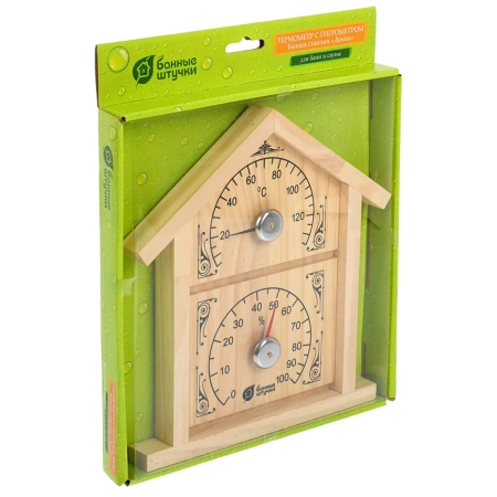 Термометр с гигрометром Банные штучки, Банная станция Домик 23,6х22х2 см 18023