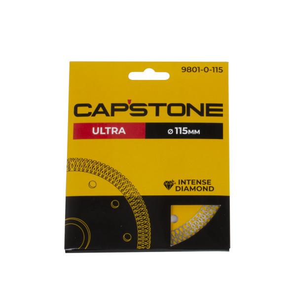 Круг отрезной алмазный супертонкий CAPSTONE"ULTRA" 9801-0-115 вл.резка,сплошной,для УШМ,115мм*22,2мм