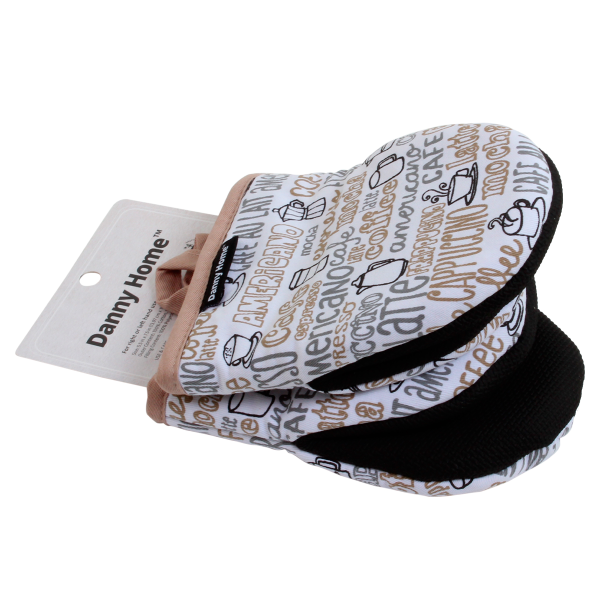 Набор кухонных рукавиц с силиконом Danny Home Кофе 2шт 14х19см