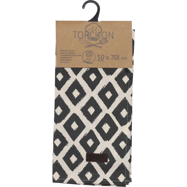 Полотенце кухонное CHEF LOSANGE 50х70 см хлопок черный 4501895