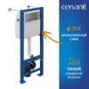 Комплект Cersanit CITY SMART CO DPL EO slim инсталляция VECTOR кнопка ESTETICA пластик черный матовы