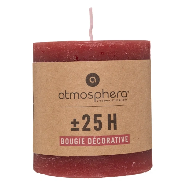 Свеча столбик Atmosphera 6,7х7 см красная 123069