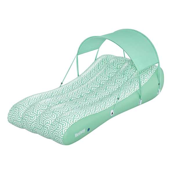 Шезлонг для отдыха на воде BESTWAY Comfy Chill 178x102 см съемный тент до 100 кг 43729
