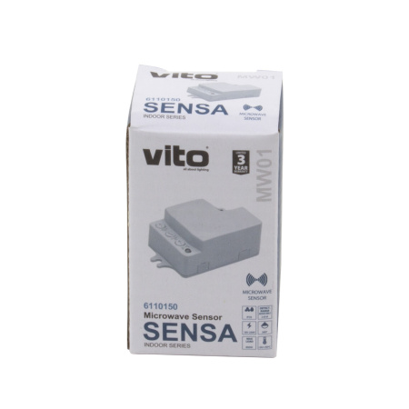 Датчик движения VT/MW01/MAX.800W/WHT/SUR/IP20/MICROWAVE SENSOR 6110150