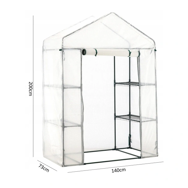 Теплица GardenLine 140х73х200 см. 4 полки.