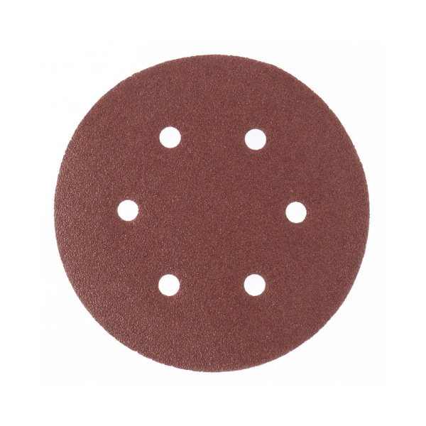 Круг абразивный на ворсовой подложке под "липучку", перфорированный, P 60, 150 мм, 5 шт.// Matrix