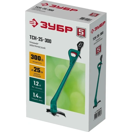 Триммер сетевой ЗУБР, 300 Вт, ш/с 25 см, (ТСН-25-300)