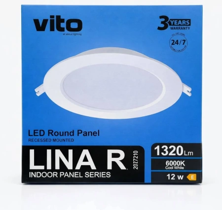Споты VT/LINA-R/12W/6000K/Φ155/ROUND REC.LED PANEL