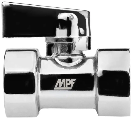 Кран-мини 1/2" в/в, ХРОМ-POLISH.латунь, ГОСТ, MPF