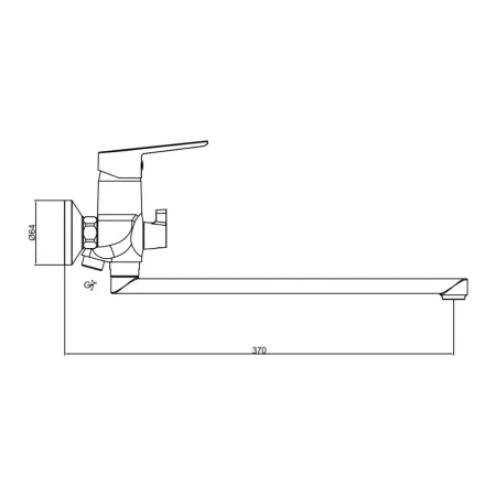 Смеситель в/д  Gross Aqua 7121285MB-35F Dyno, дл. нос