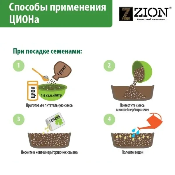 Субстрат ионитный ZION (Цион) для выращивания овощей 30гр.
