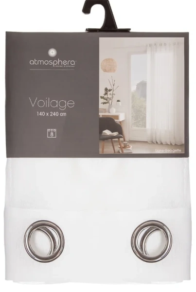 Тюль Atmosphera Georgette 140х240 см белый 146273Z