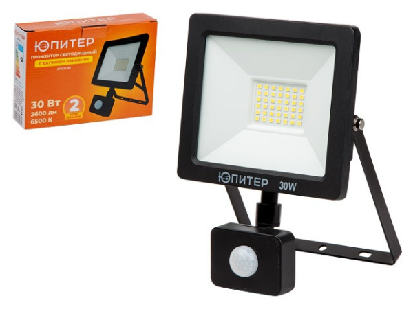 Прожектор светодиодный с датч. движ. 30 Вт 6500K ЮПИТЕР