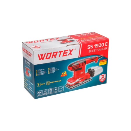 Виброшлифмашина WORTEX SS 1920 E в кор. 260 Вт, 90х187 мм, 6000-13000 кол/мин, арт.1334425
