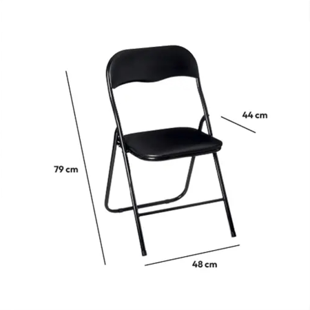 Стул складной 5Five 44х48,5х79 см черный 140293A
