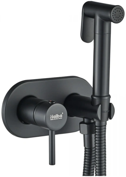 Смеситель с гигиеническим душем HAIBA HB5515-7 черный
