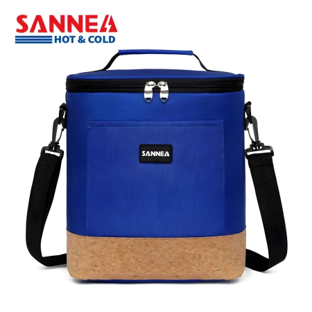 Сумка изотермическая Sanne двухцветная с пробковым дизайном 12 л 24х18х27 см 3 цвета в ассортименте 