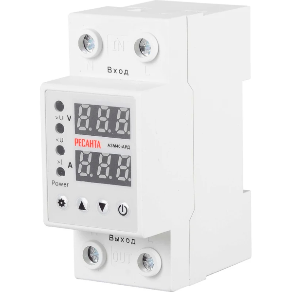 Блок защиты по напряжению "Ресанта" АЗМ-40АРД регулируемый (с дисплеем)