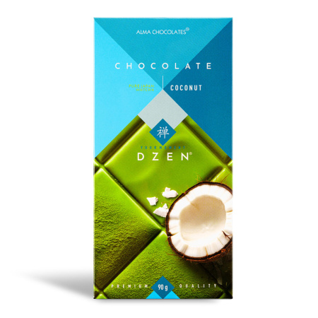 Alma Chocolates шоколад Dzen с чаем матча и кокосом 90 г