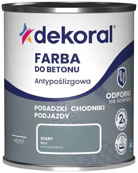 Dekoral Противоскольз. краска для бетонн. полов сер. 0,75л
