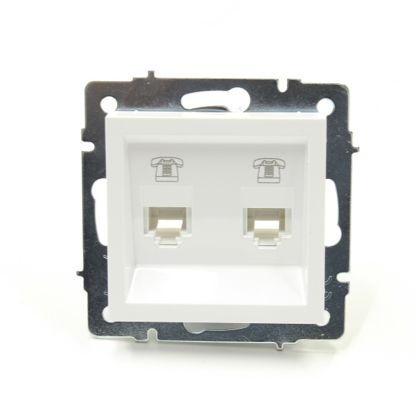 Розетка VESNA 742-0288-138 телефонная двойная евро белая (механизм)