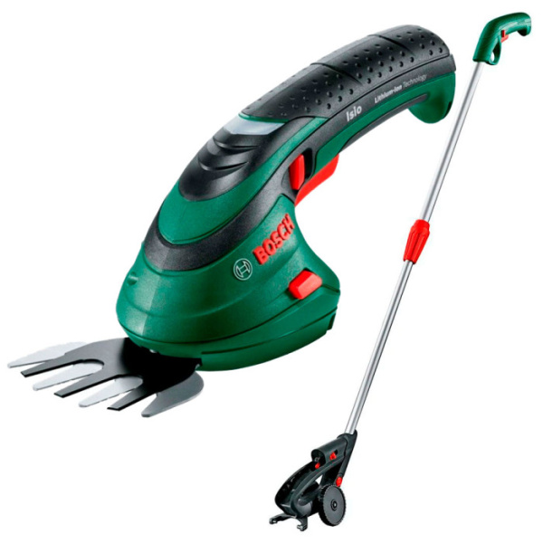 Ножницы садовые аккумуляторные Bosch ISIO + насадка для травы, штанга (0600833109)