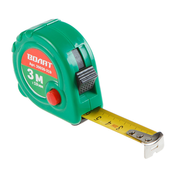 Рулетка  3м/19мм пласт. корп. ВОЛАТ (быт.)