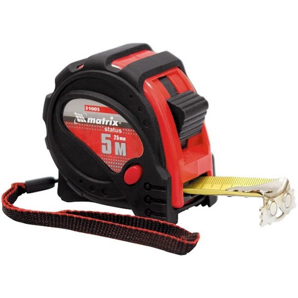 Рулетка Matrix Status magnet 3 fixations обрезиненный корпус зацеп с магнитом 3м х 16мм