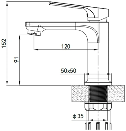Смеситель д/р GROSS AQUA 6820828C Prado