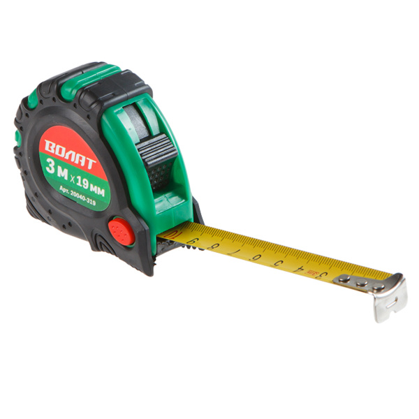 Рулетка  3м/19мм обрезин. корп. ВОЛАТ (быт.)