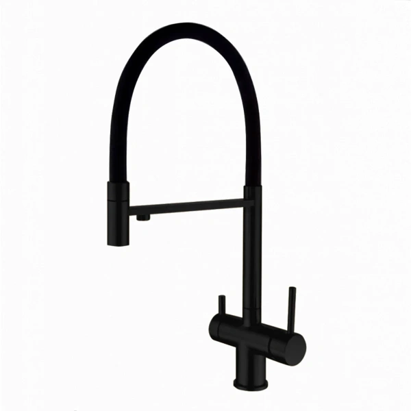Смеситель д/к GROSS AQUA GA 3188611SSMBB Neosteel под.к фильт. гиб.изл.