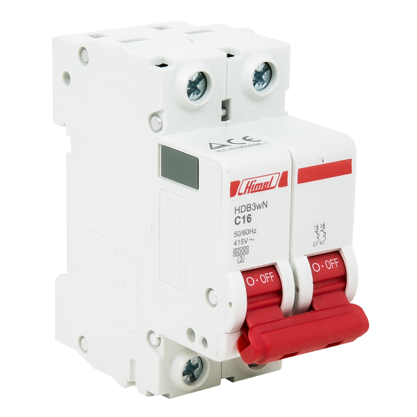 Авт выкл DZ47s 6kA 2p C 16A HIMEL 2C16