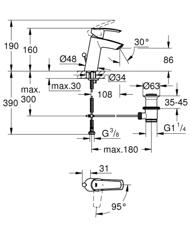 Смеситель д/р  Grohe 23552001 Start 2015