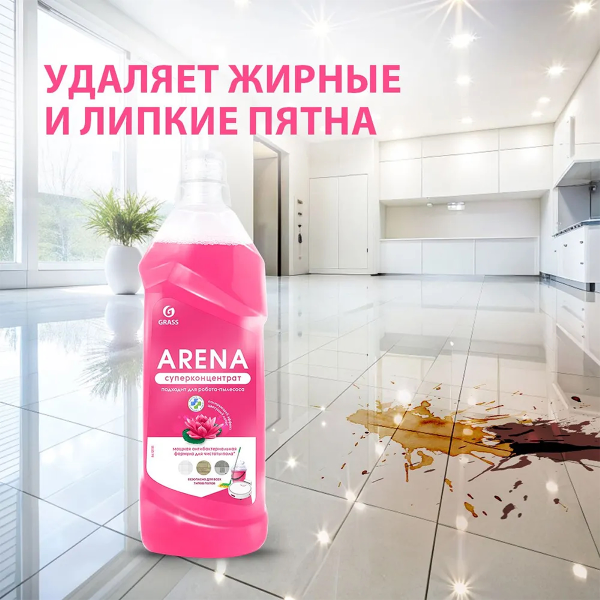 Средство для пола GRASS ARENA с полирующим эффектом цветущий лотос 1л 125185